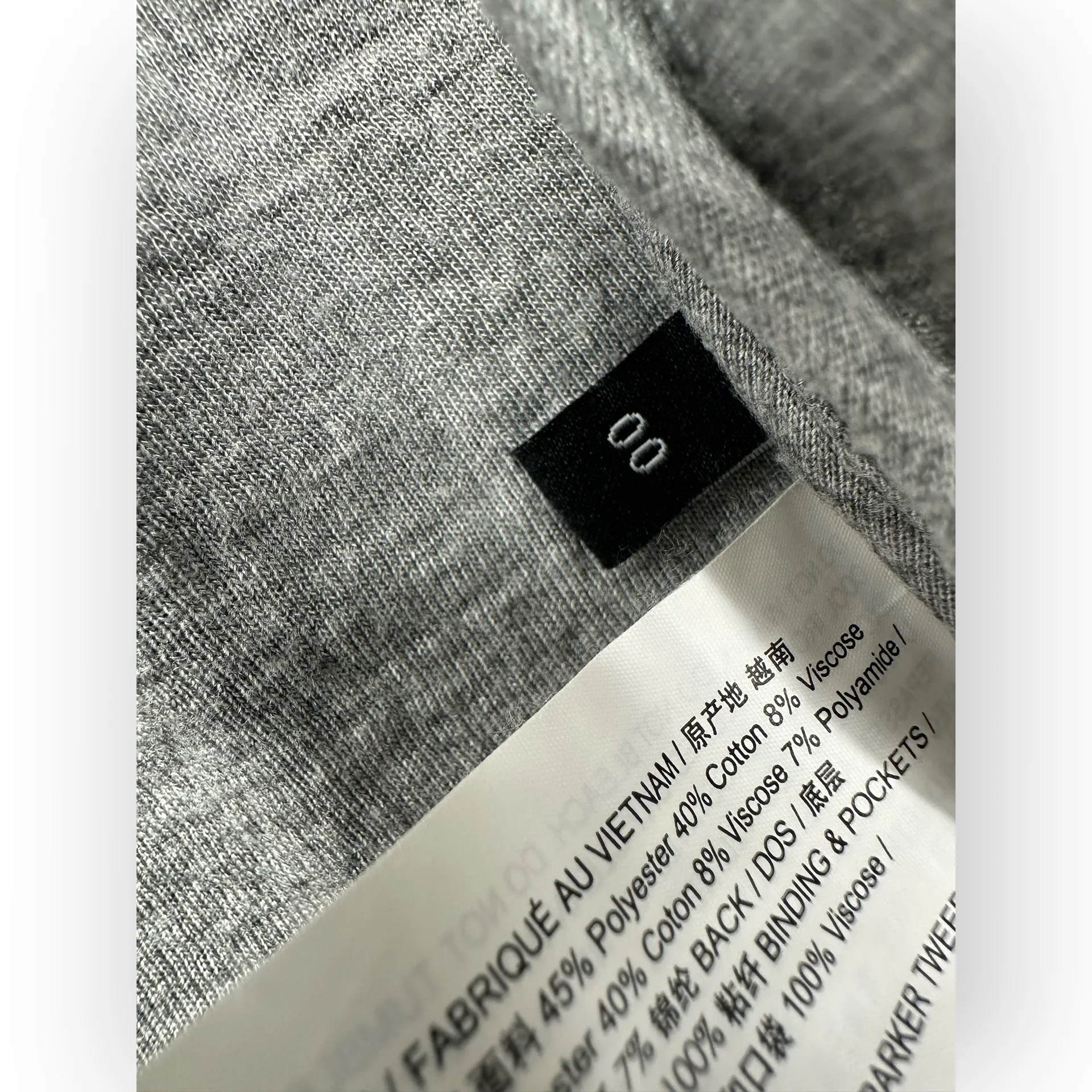 Theory Binding Jkt Parker Tweed B Grey Textured Collarless Blazer 00 - Image 4