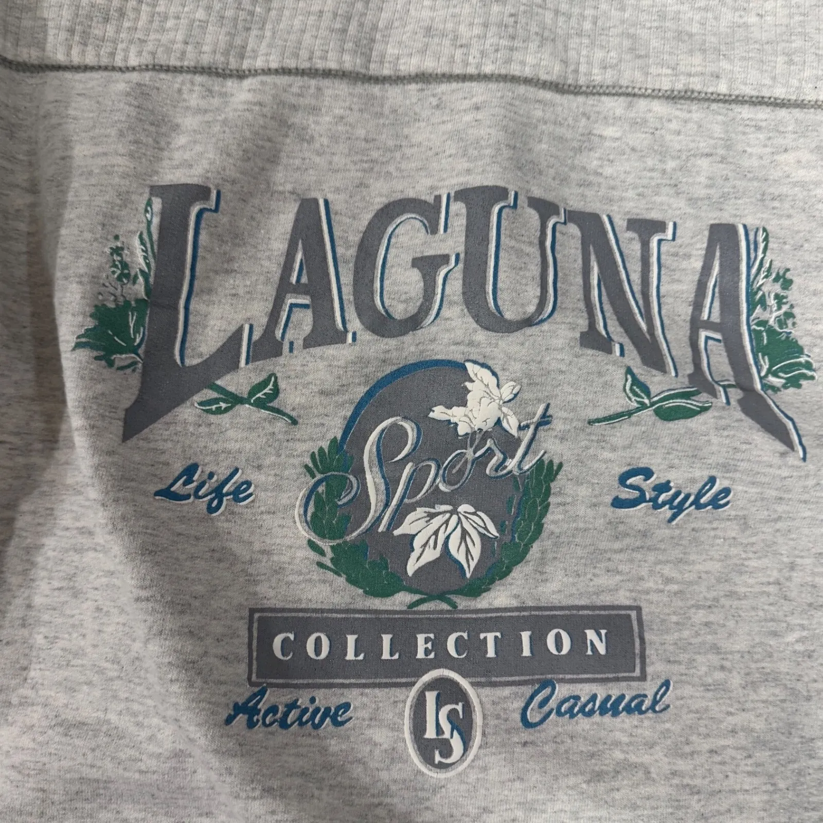 Vintage 90s Laguna Sportswear Sweatshirt Made in USA Gray Knit Pullover Size M Size M - Image 3
