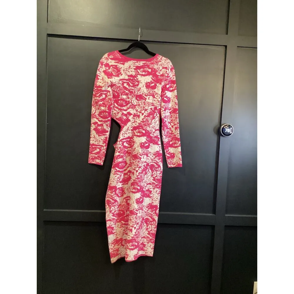 AMUR COOPER CUTOUT JACQUARD midi DRESS MELON pink white TWO TONE
SKETCH FLORAL L Size L - Image 3