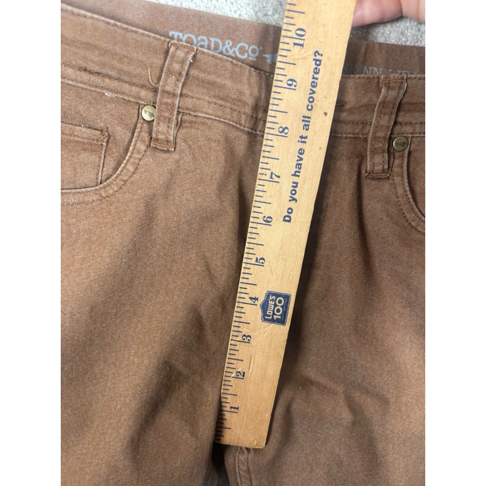 Toad & Co Skinny Pants Women's‎ 12 Brown Mid Rise Ankle 5 Pocket Stretch Jeans - Image 9