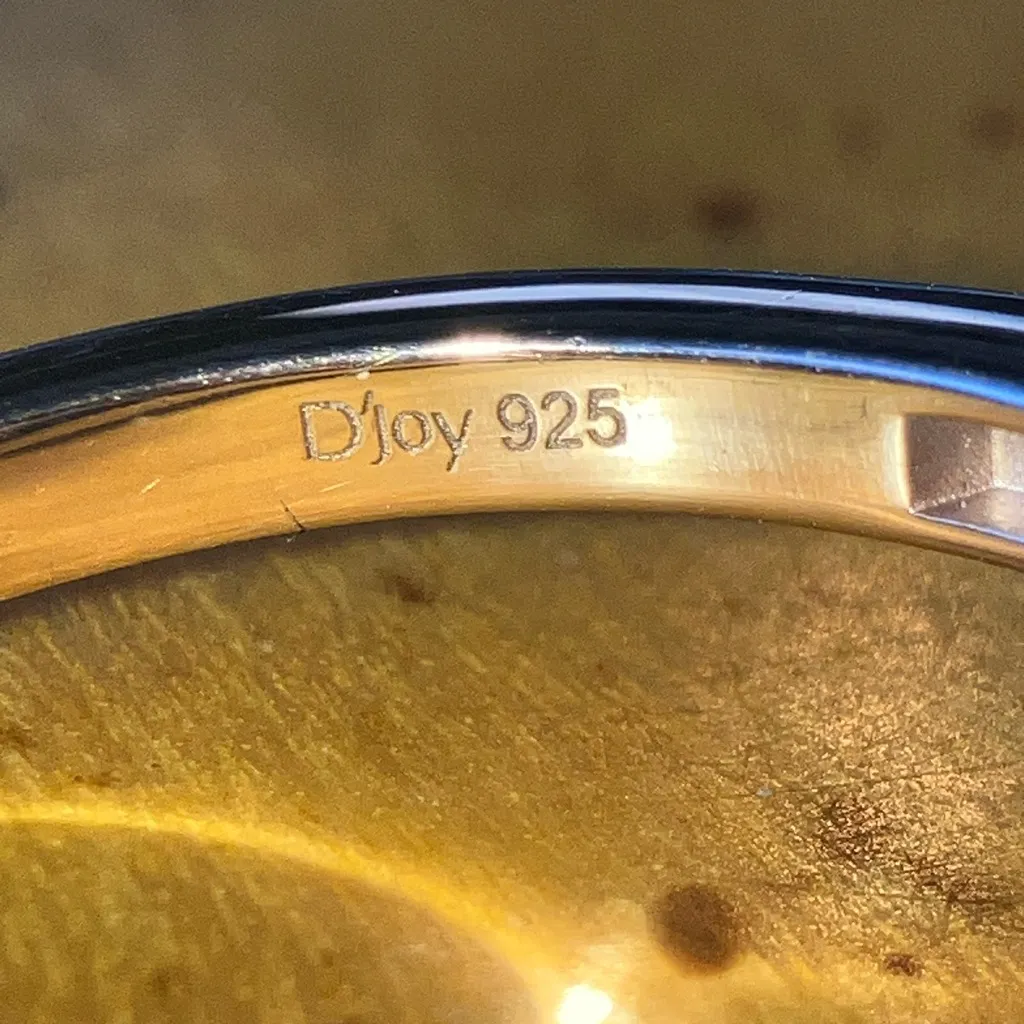 Natural Champagne Diamond Sterling Silver Ring Size 9 - Image 6