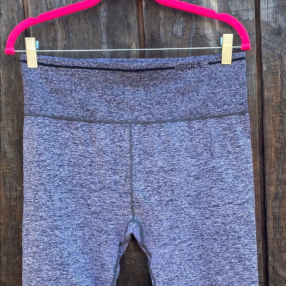 Woman’s Size Large Soul by SoulCycle Gray Leggings with Striped Detailing - Image 2