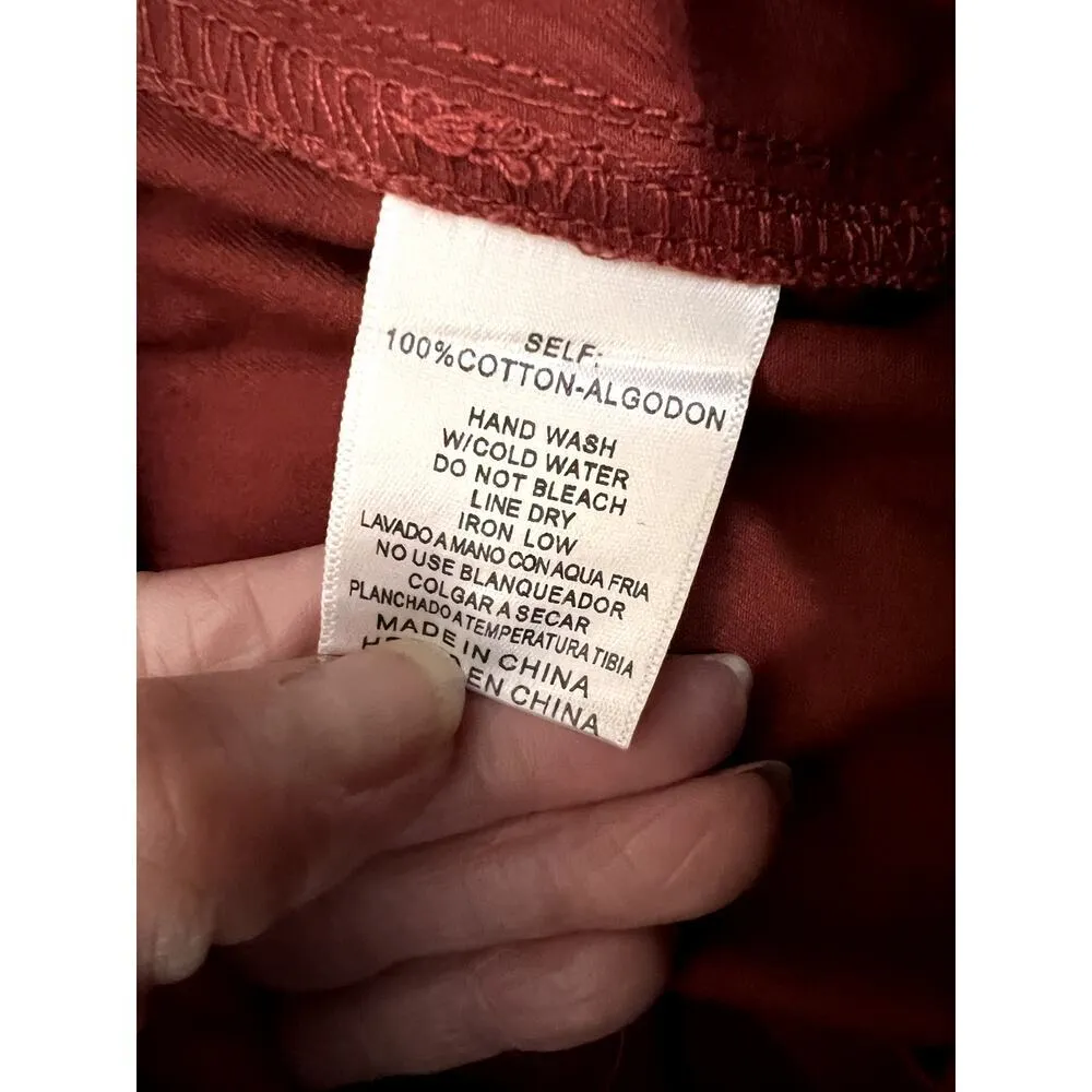 Listicle women's cargo pants rust color snap pockets flare leg new - Image 6