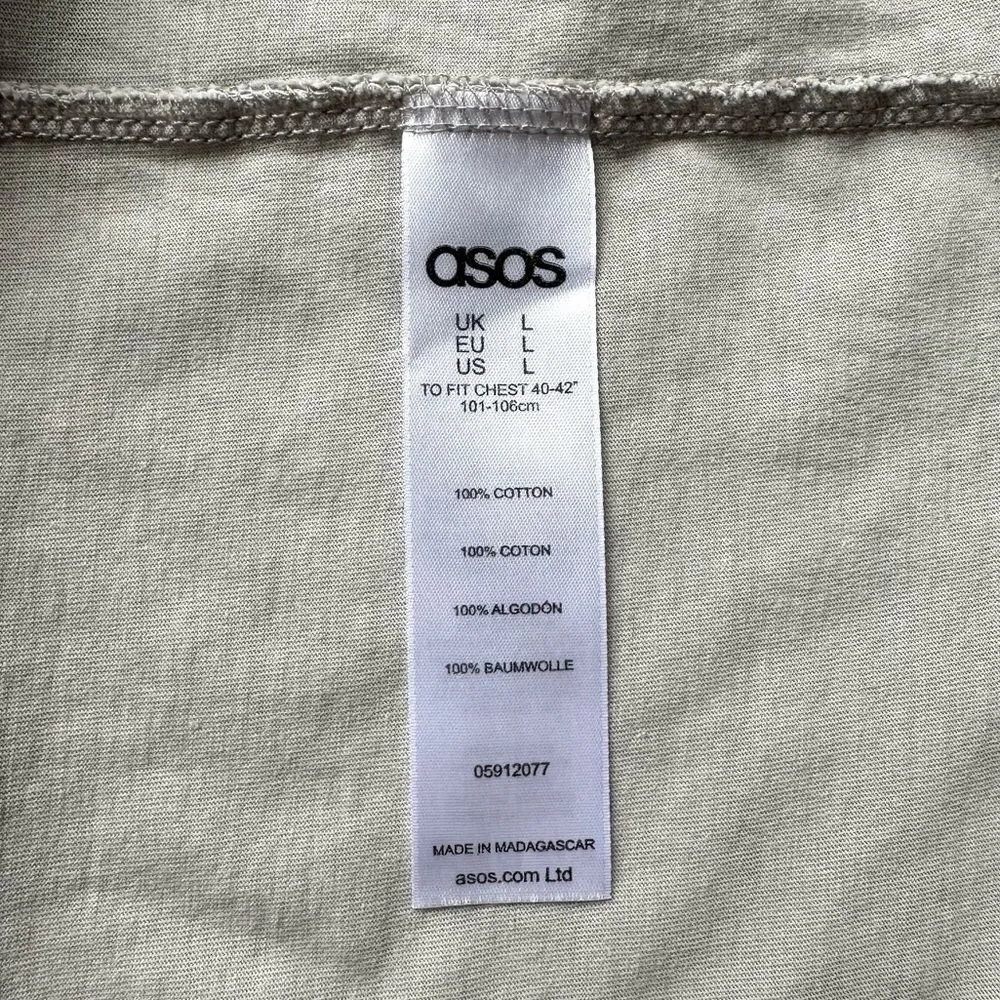 🔃Asos Gray Scoop Cut Neckline Cotton Short Sleeve Tee Shirt - Image 4