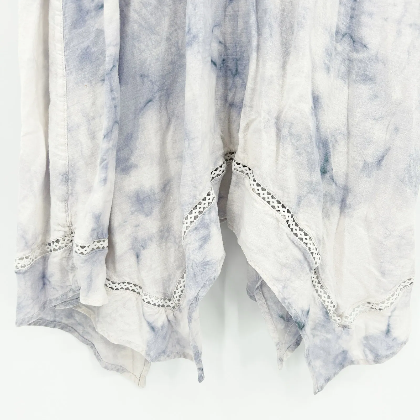 Rachel Zoe Boho Beachy Linen Blend Handkerchief Hem Tie Dye Summer Dress‎ Size S - Image 5