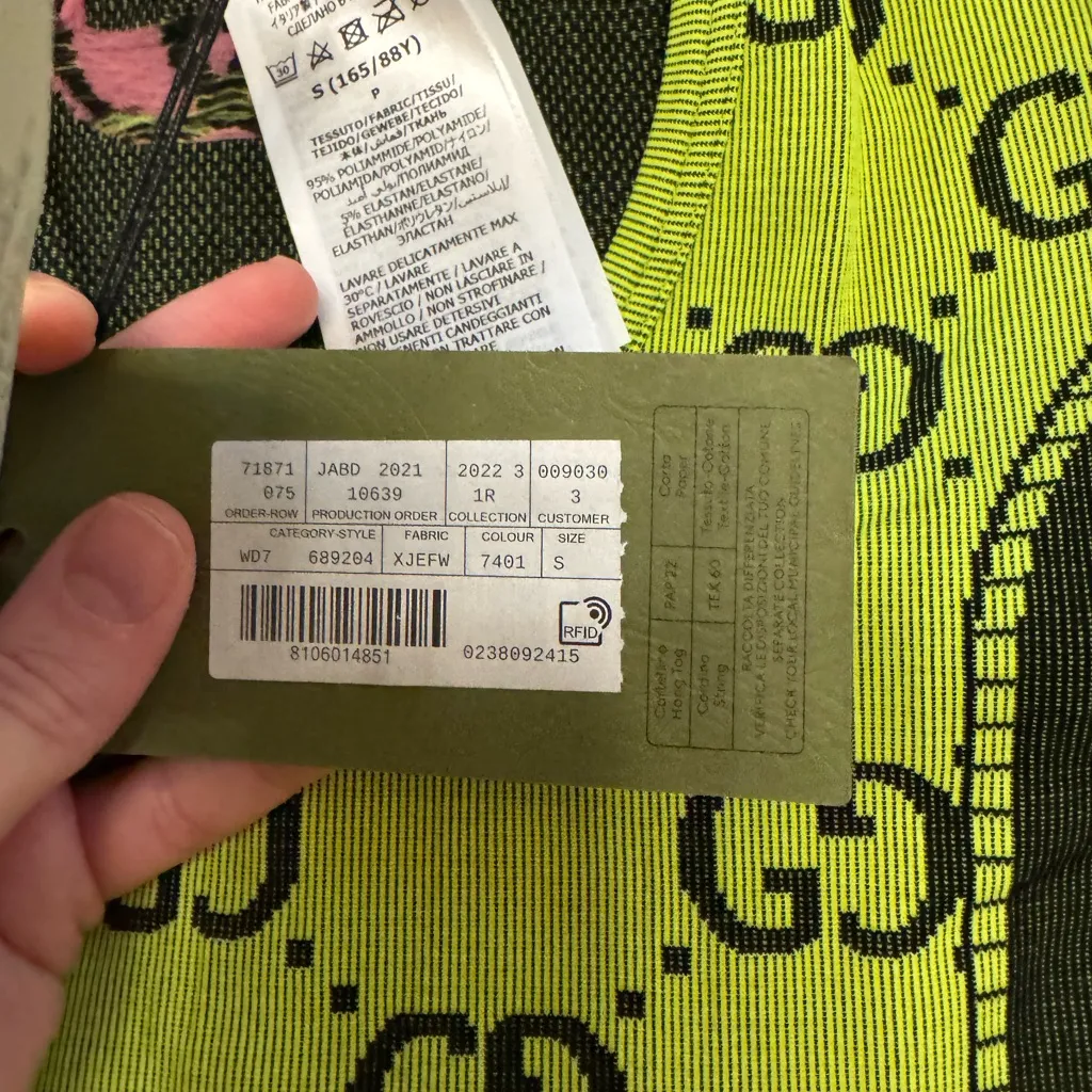 Authentic New With Tags Gucci Neon Green Jacquard Jumpsuit - Image 5