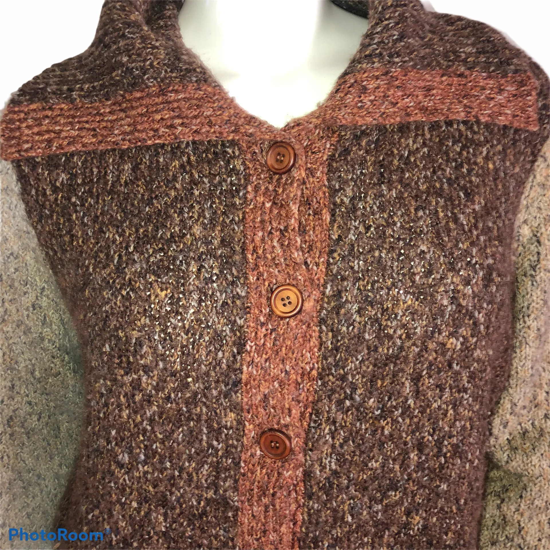 Wool Blend Collared Cardigan - Image 3