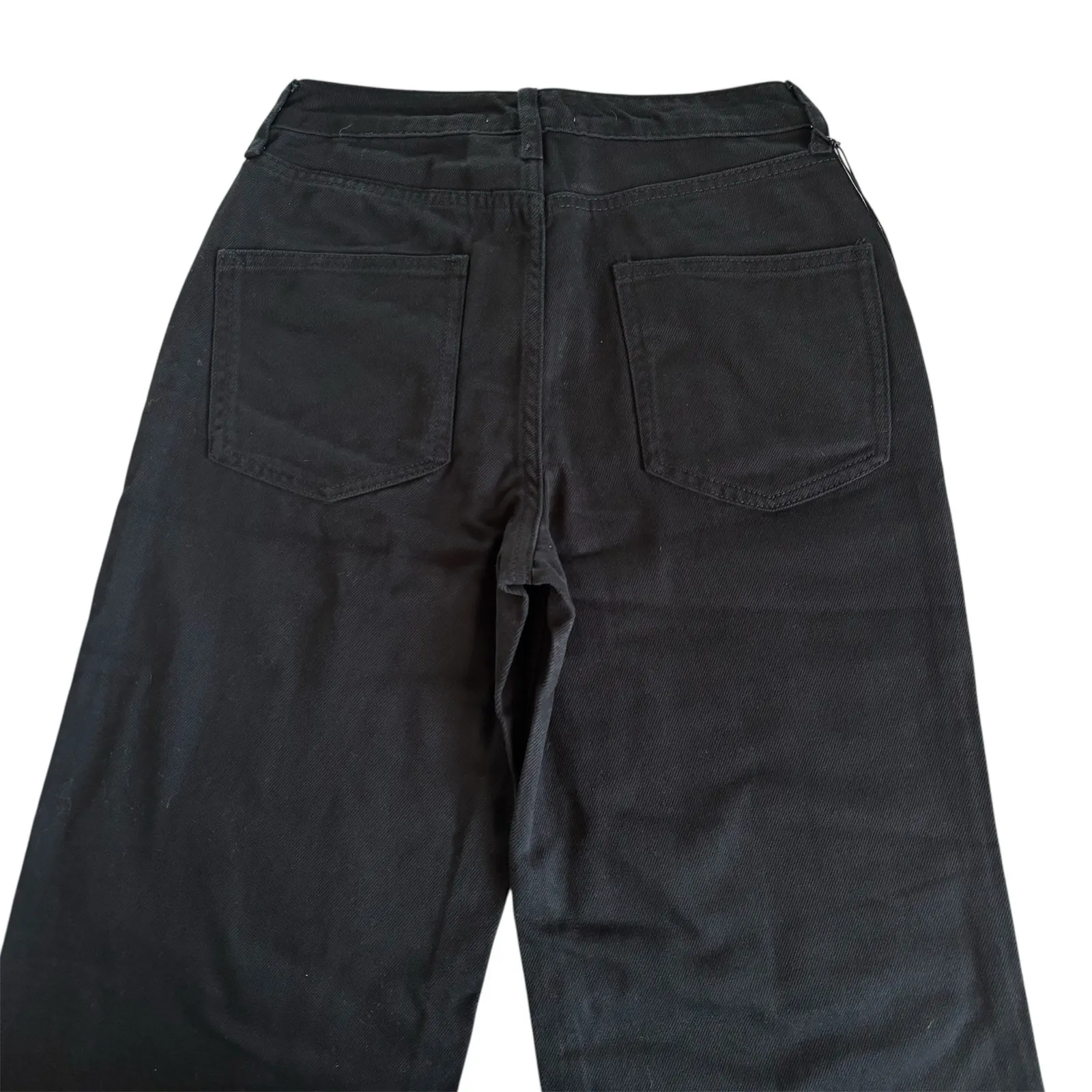 WeWoreWhat Revolve Retro Mobwife Faux Fur Straight Leg Black Jeans Size 25 NWT - Image 7