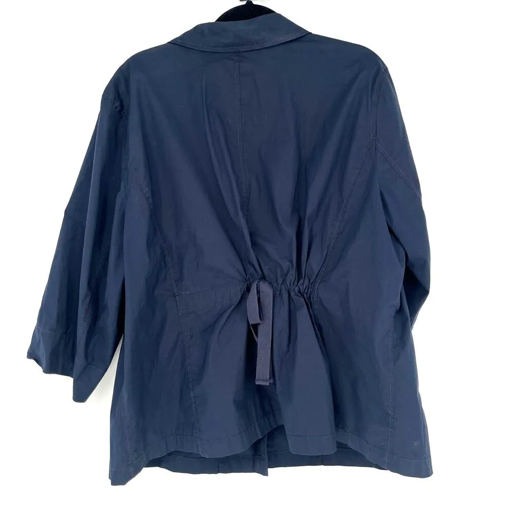Eileen Fisher Navy Poplin Drawstring Blazer - Size 2X - Image 2