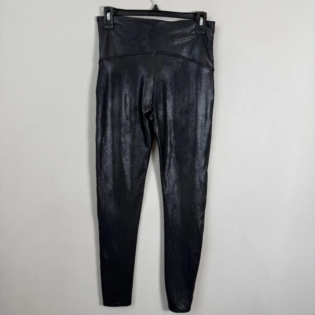 SPANX SPANXshape Faux Leather Leggings Women's XL Black Smoothing Shiny Slimming - Image 9