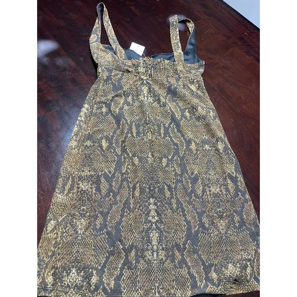 Urban Outfitters Snakeskin Print Slip Dress Boho Chic Party Cocktail T-7‎ - Image 5