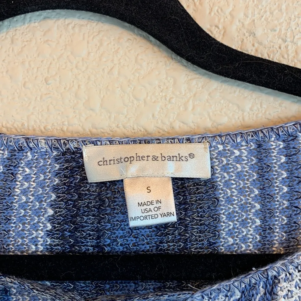 Christopher and Banks sz S lightweight tunic beach boho vaca stripes knitwear - Image 2