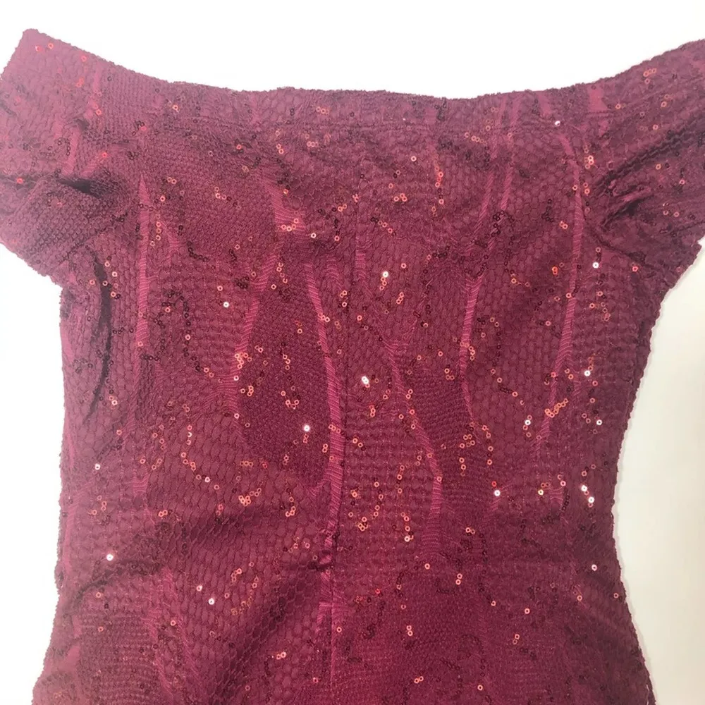 Bailey Blue off the shoulder sparkle mini dress Medium - Image 9