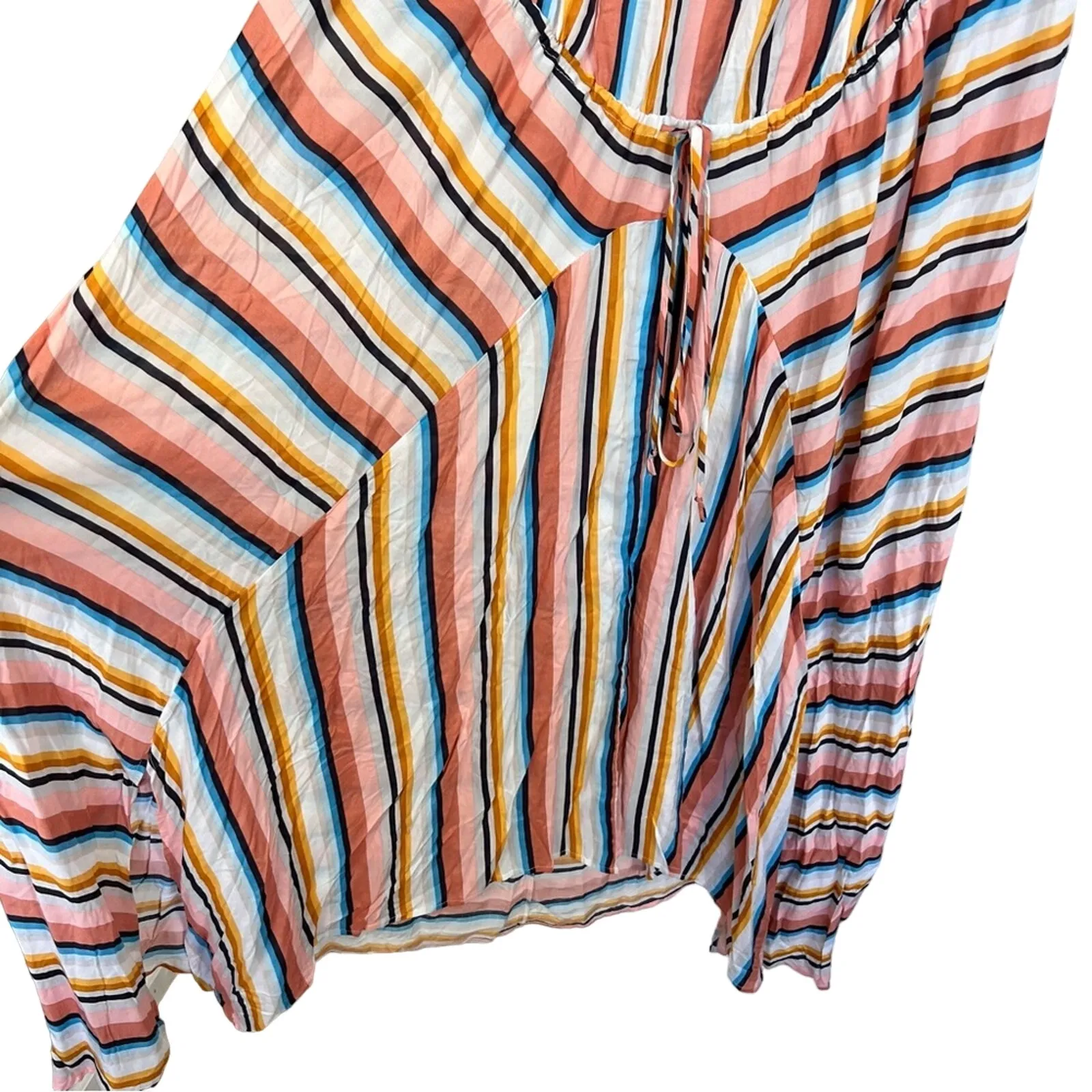 Swimsuits For All Striped High Low Strapless Swim Cover Up Midi Dress Sz 18 NWT - Image 9