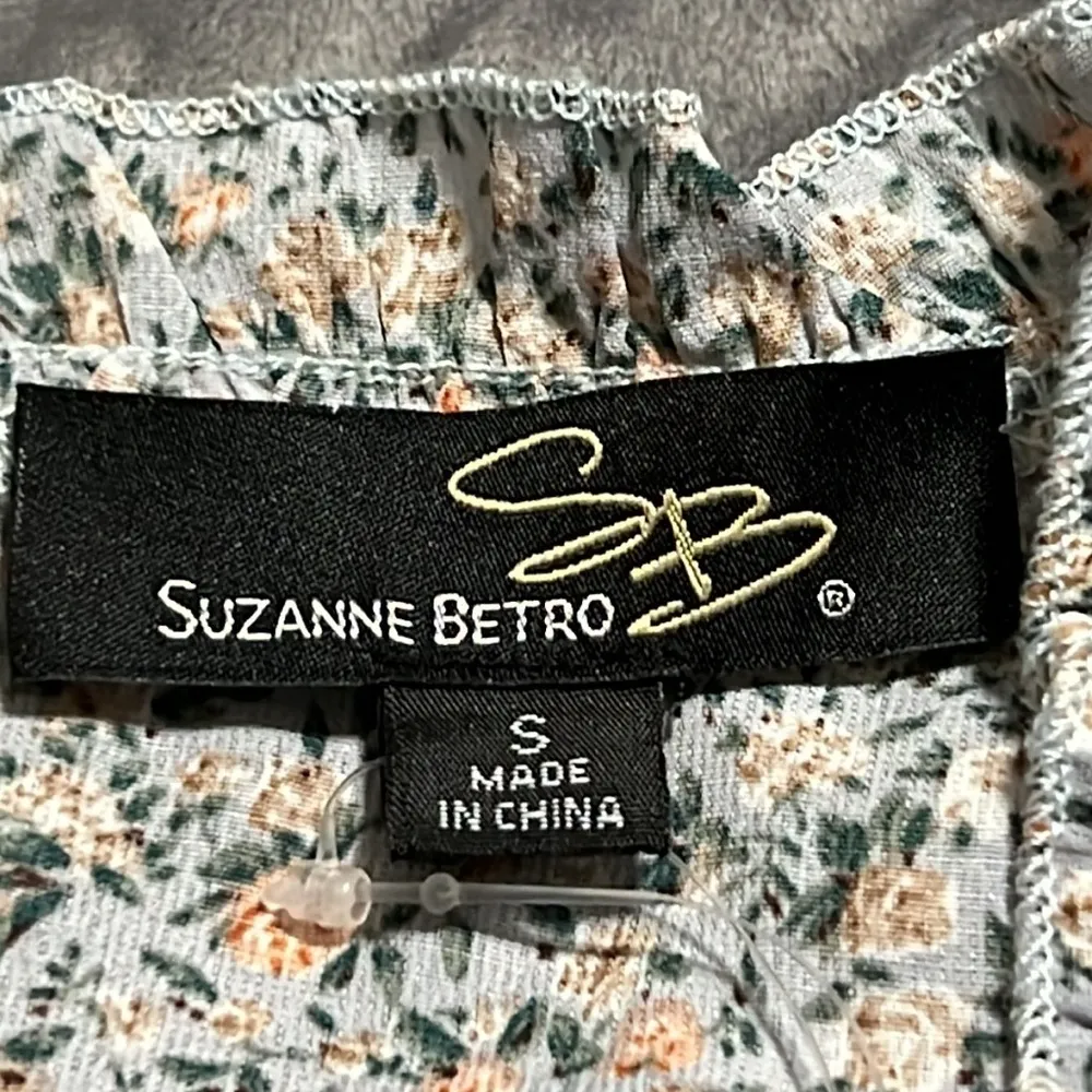 Suzanne Betro women’s small ruffle trim v-neck empire dress floral print NWT - Image 8