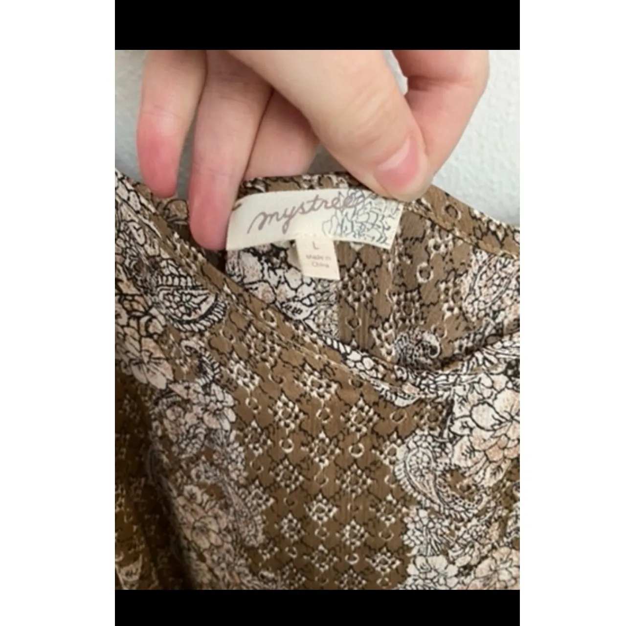 Mystree Floral Slip Ruffle Tan Maxi Dress Boho Silk Slinky 90s Formal Date Night - Image 3