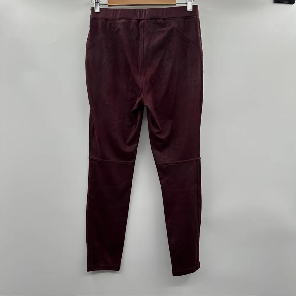 Free People Midnight Burgundy Faux Suede High Rise Ankle Leggings Size‎ S - Image 5