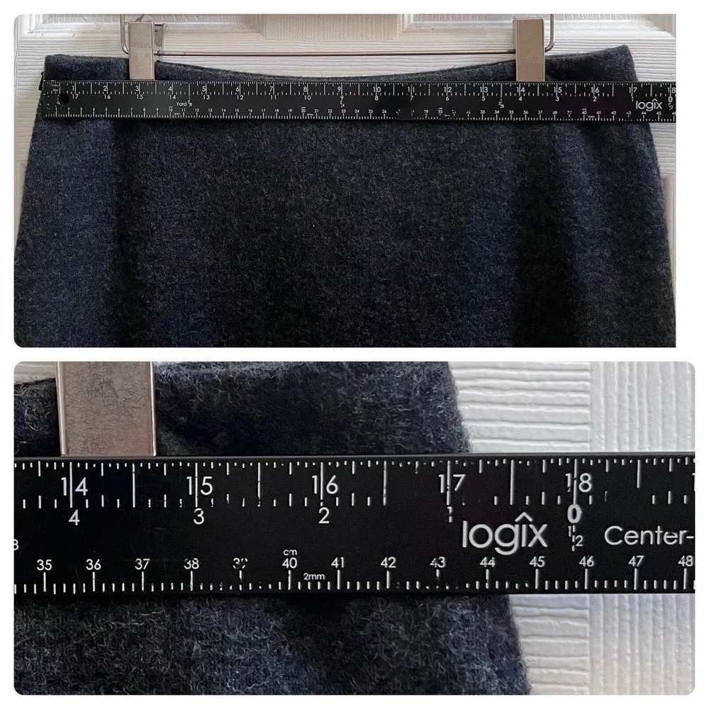 NWOT Brooks Brothers Charcoal Gray Wool Pencil Straight Skirt Petite Size 14 - Image 7