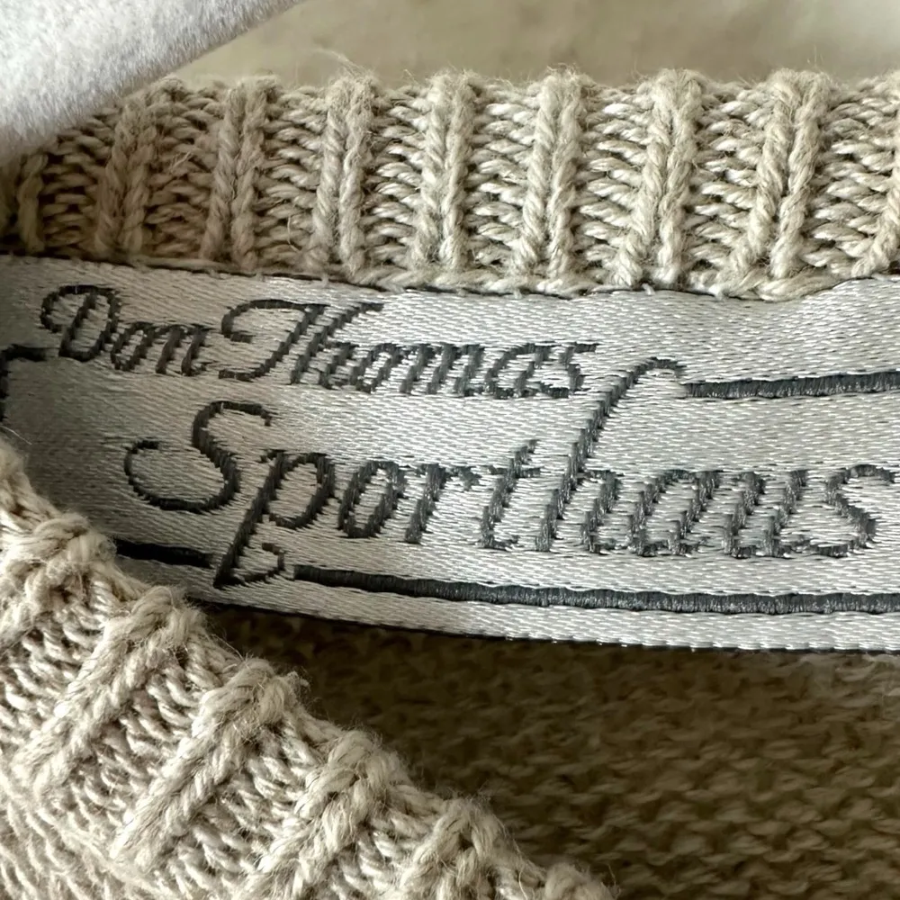 Vintage 90s Dainty Linen Floral Sweater Neutral Tan Size Medium Half Sleeves - Image 11