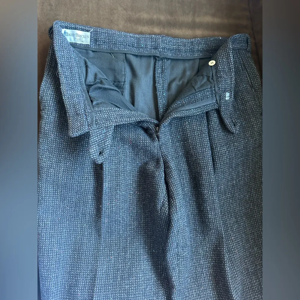 Barry Bricken Sport Black Gray Multi Color 100% Virgin Wool Dress Pants … Size M - Image 5