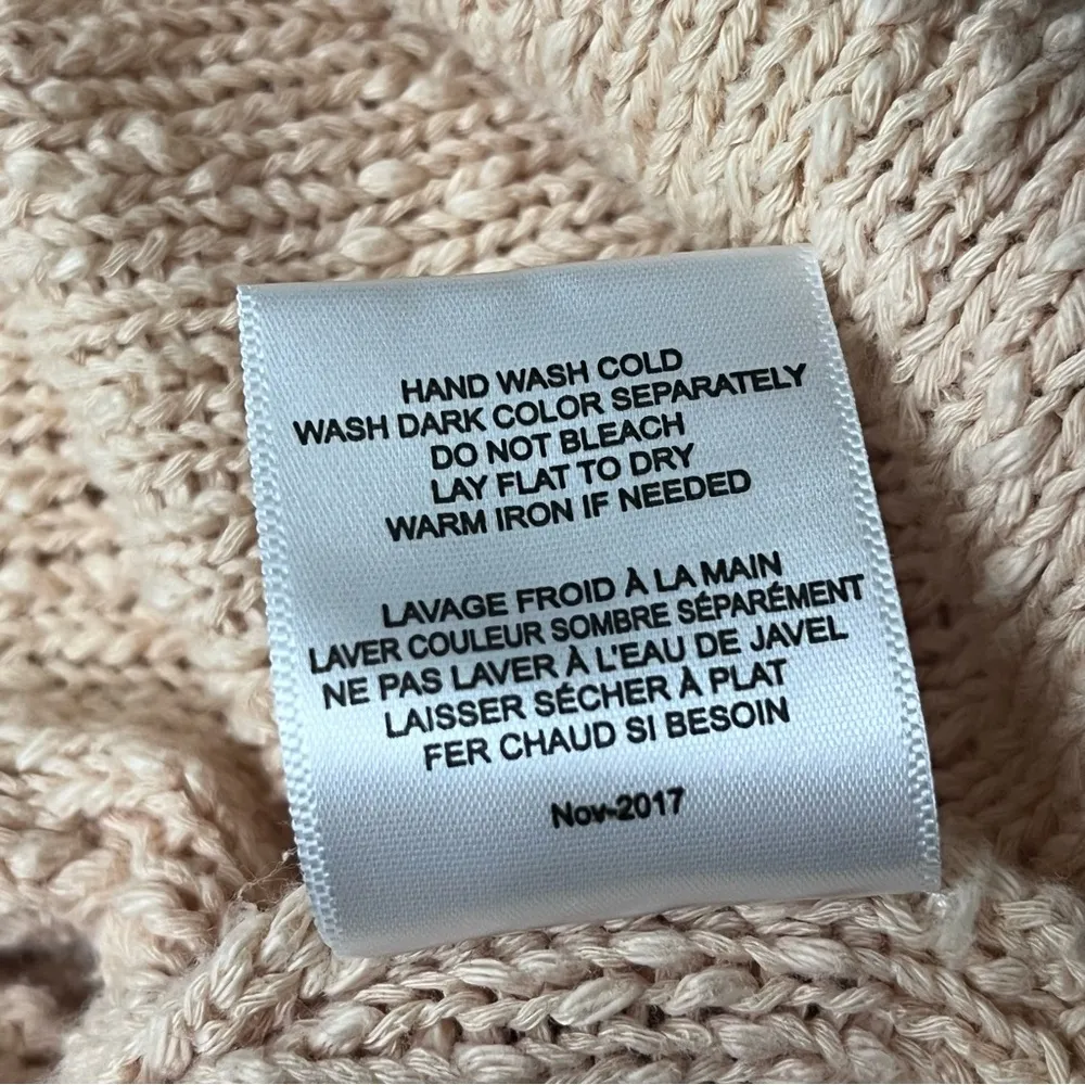 Black Swan Peach Crochet Open Knit Sweater XS | Hand Crafted Coquette Cottage - Image 7