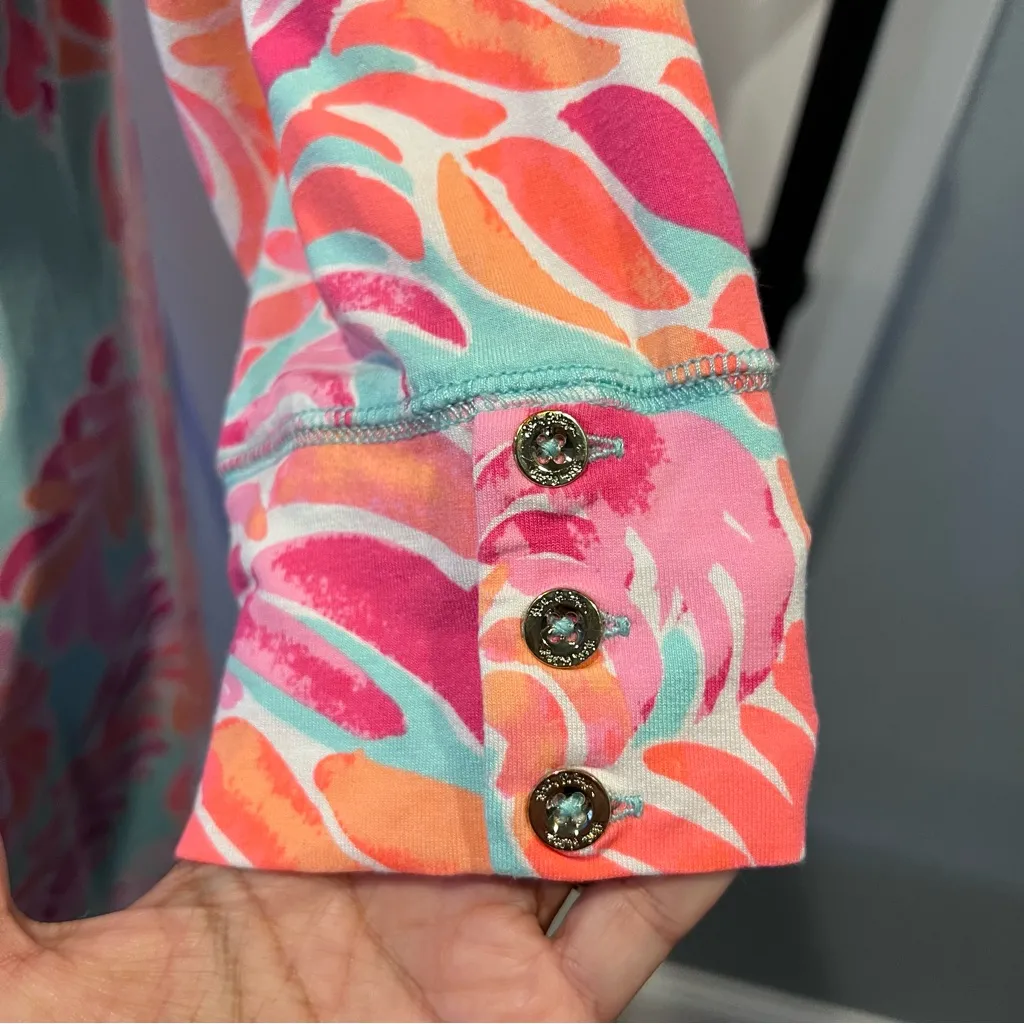 Lilly Pulitzer xl Sophie love birds boatneck 3/4 sleeve gold tone buttons - Image 9