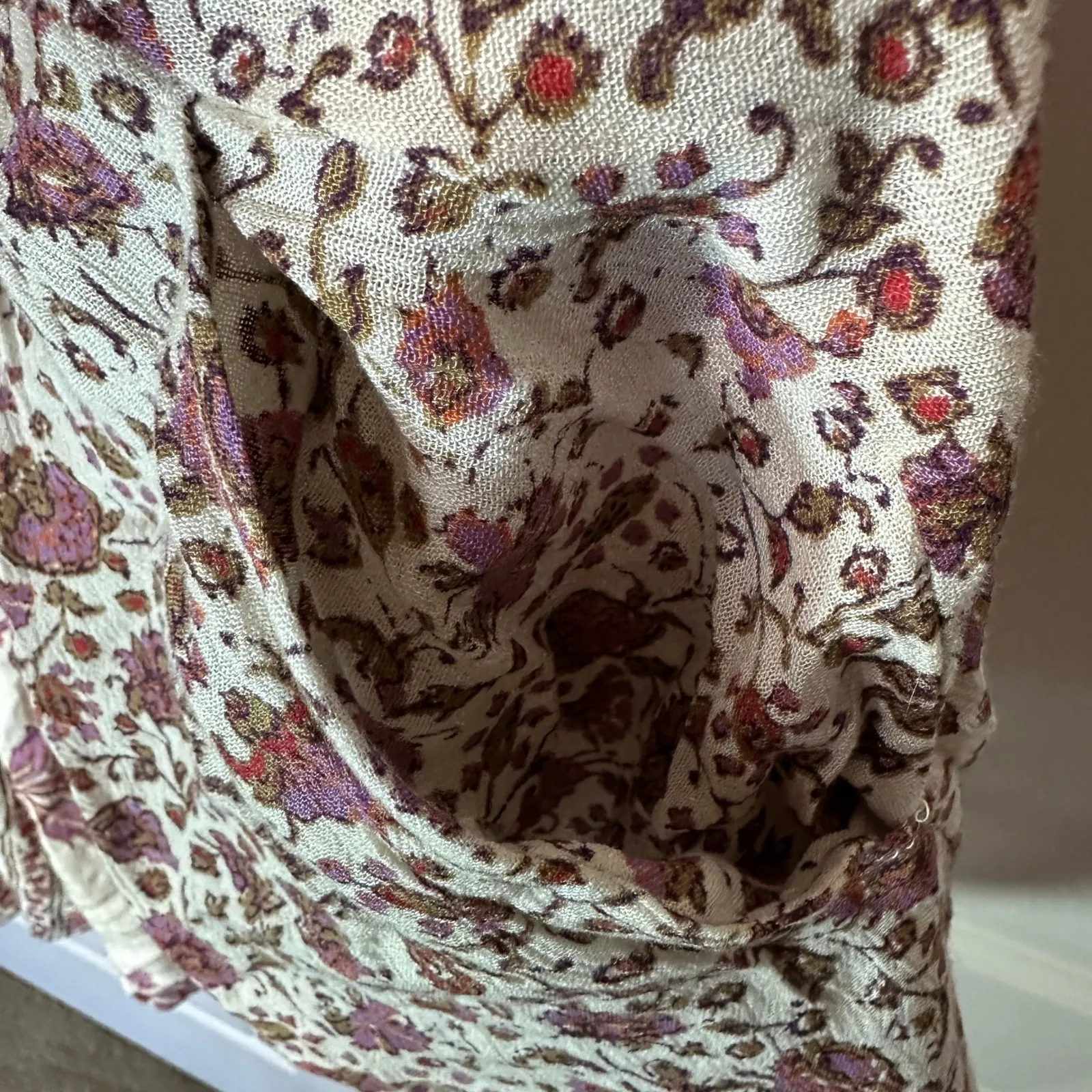 Free People‎  Wild World Flutter Sleeve Mini Dress XS Festival Boho Red Flowy - Image 6