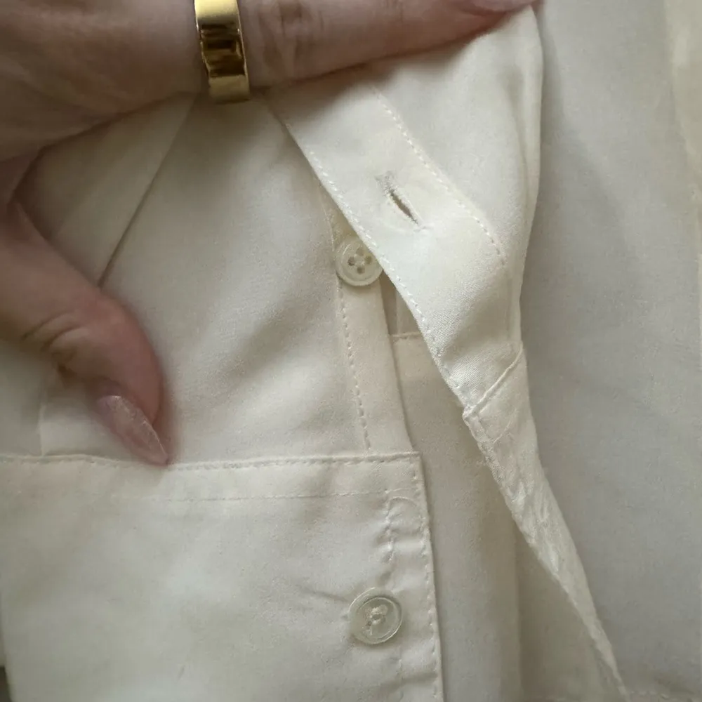 NWT J. Crew Silk Ivory Long Sleeve Button Up Blouse - Image 3