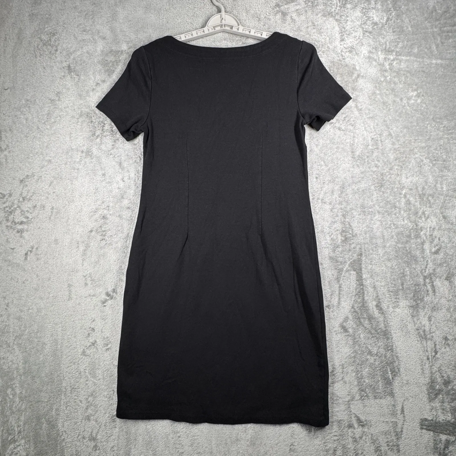 Talbots Dress Womens Medium Black White Embroidered Neckline Shift Boho Resort - Image 3