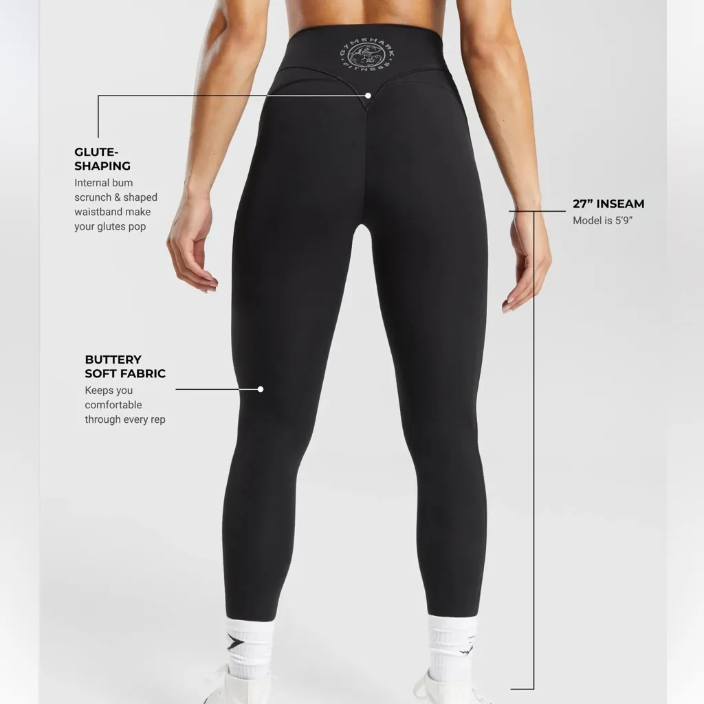 Gymshark Legacy Logo Black Workout Leggings New with Tags - Image 12