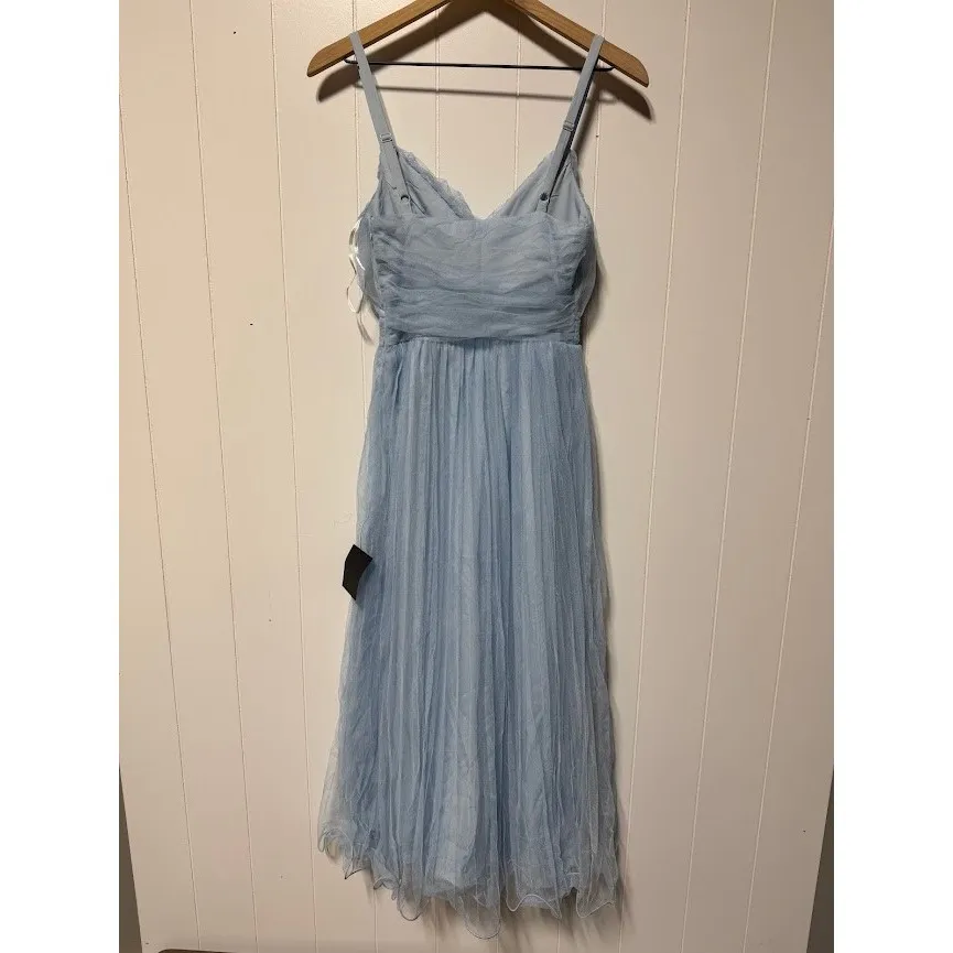 Lulus Baby Blue Tulle Bridesmaid Formal Evening Gown XS - Image 6