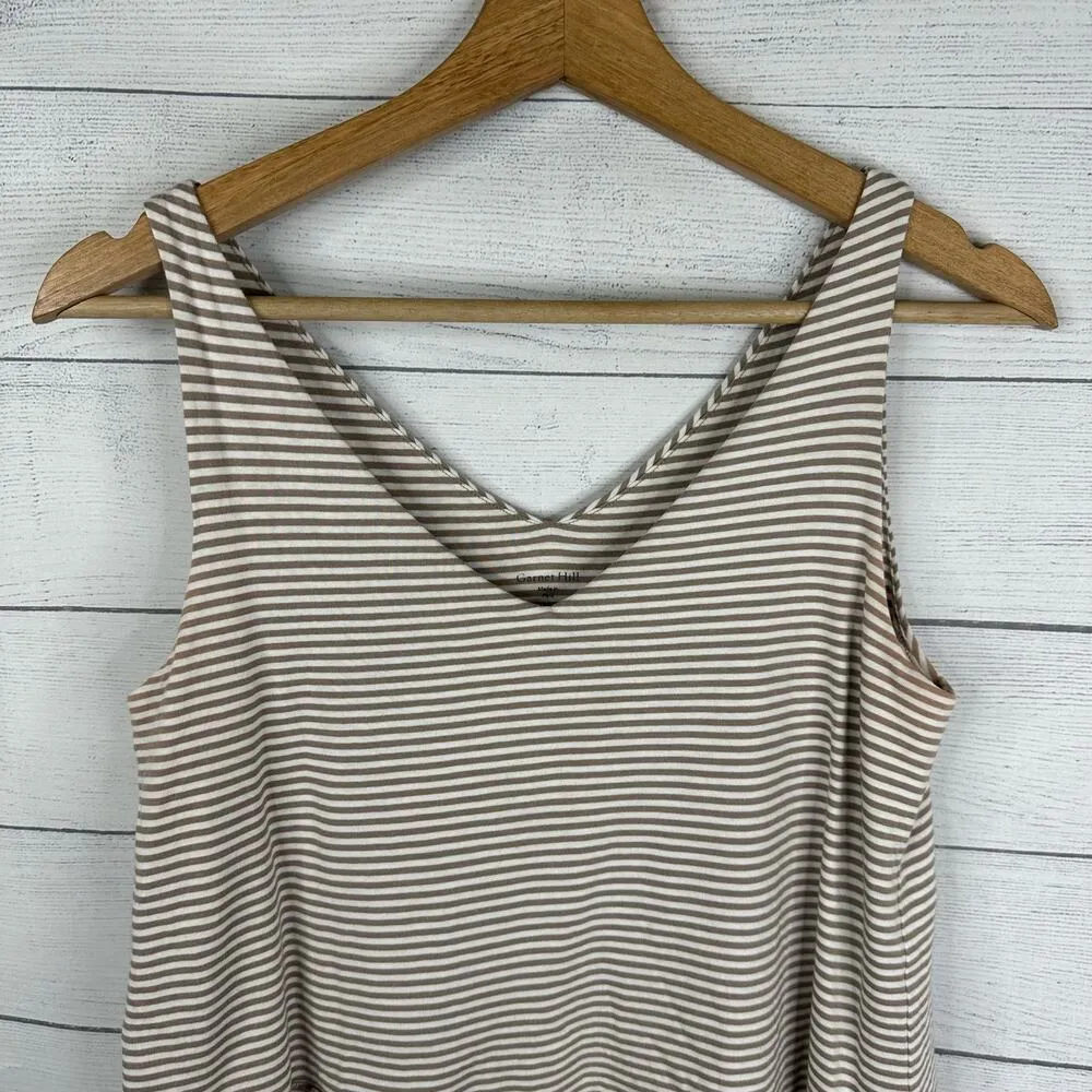 Garnet Hill Womens size XS Tiered Striped Sleeveless Tank Top Blouse - Image 3
