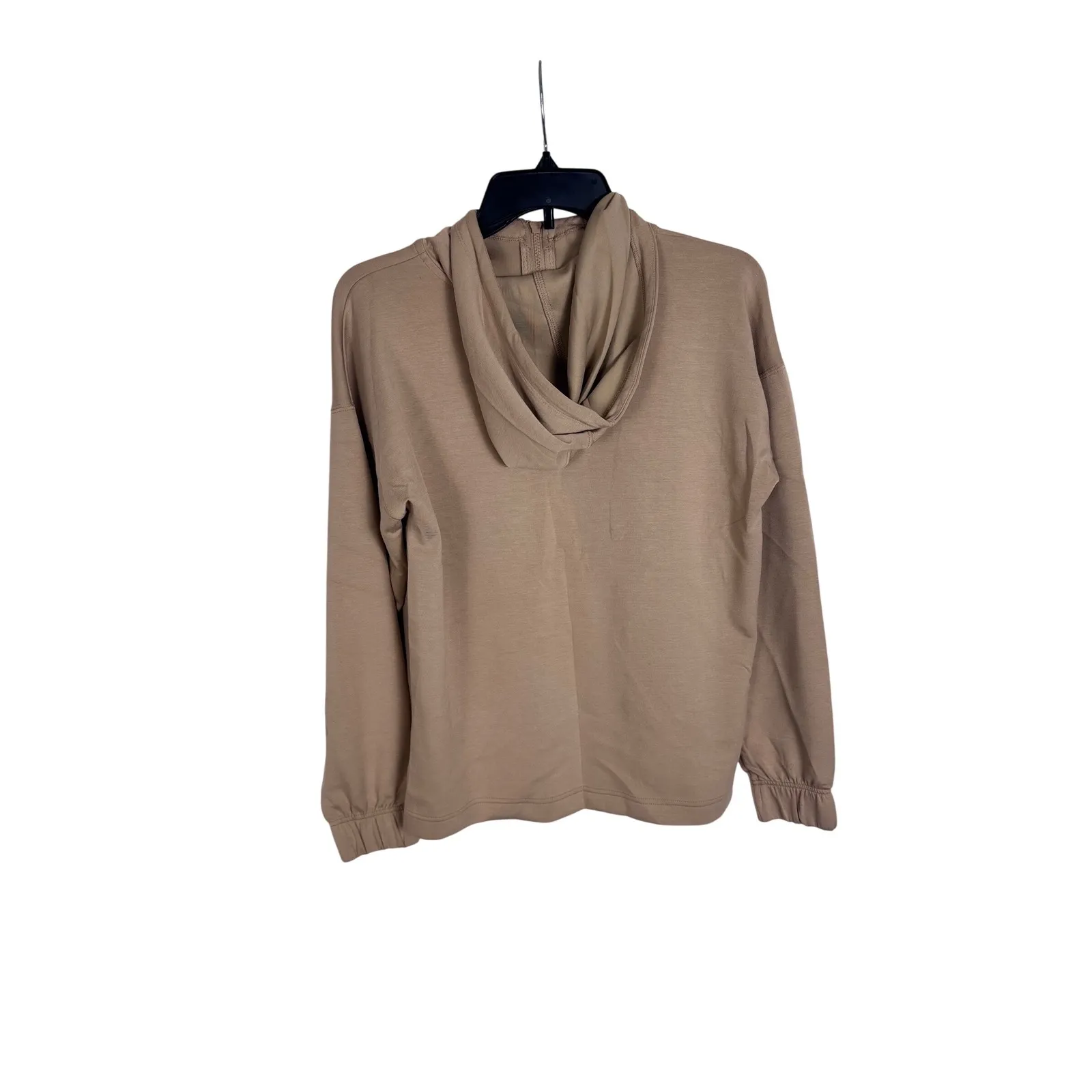 Ideology Women's Beige Quarter Zip Hoodie Sweatshirt Size Small Relaxed Fit - Image 3