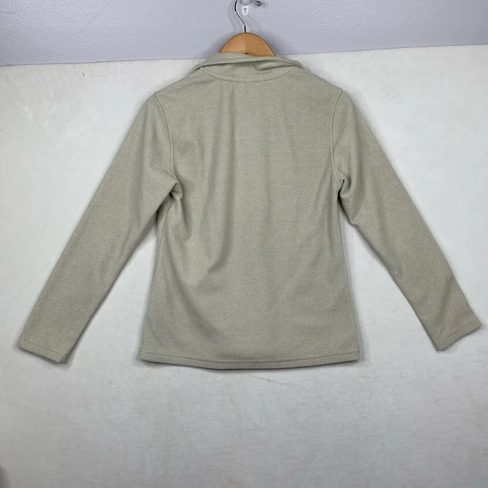 Mountain Khaki Cream Quarter Snap Pullover Long Sleeve Sweatshirt Size Medium - Image 4