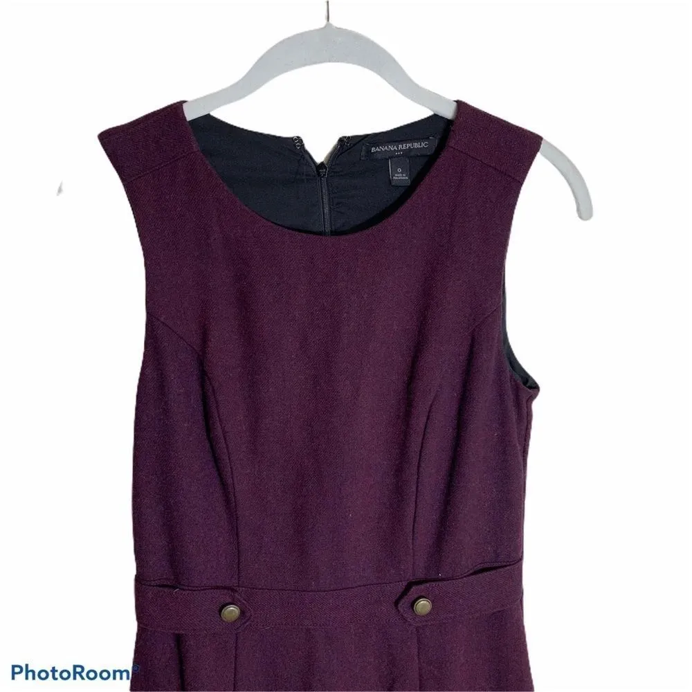 Banana Republic‎ Dark Maroon Sleeveless Dress - Image 6