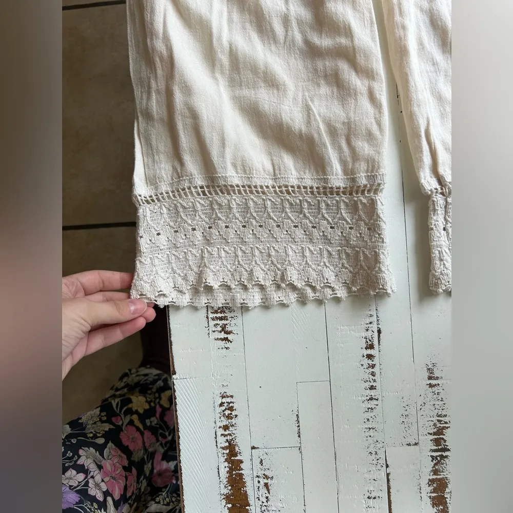 Ocean drive sand dollar washed crochet and cotton gaucho pant - Image 3