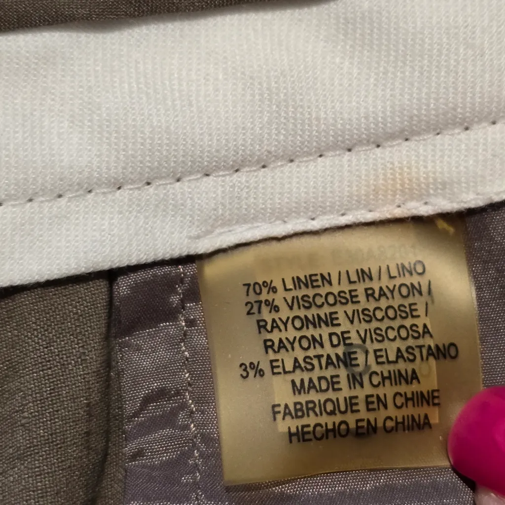 Elie Tahari Womens Linen Blend Wide Leg‎ Business Career Pants Tan Sz 10 - Image 7