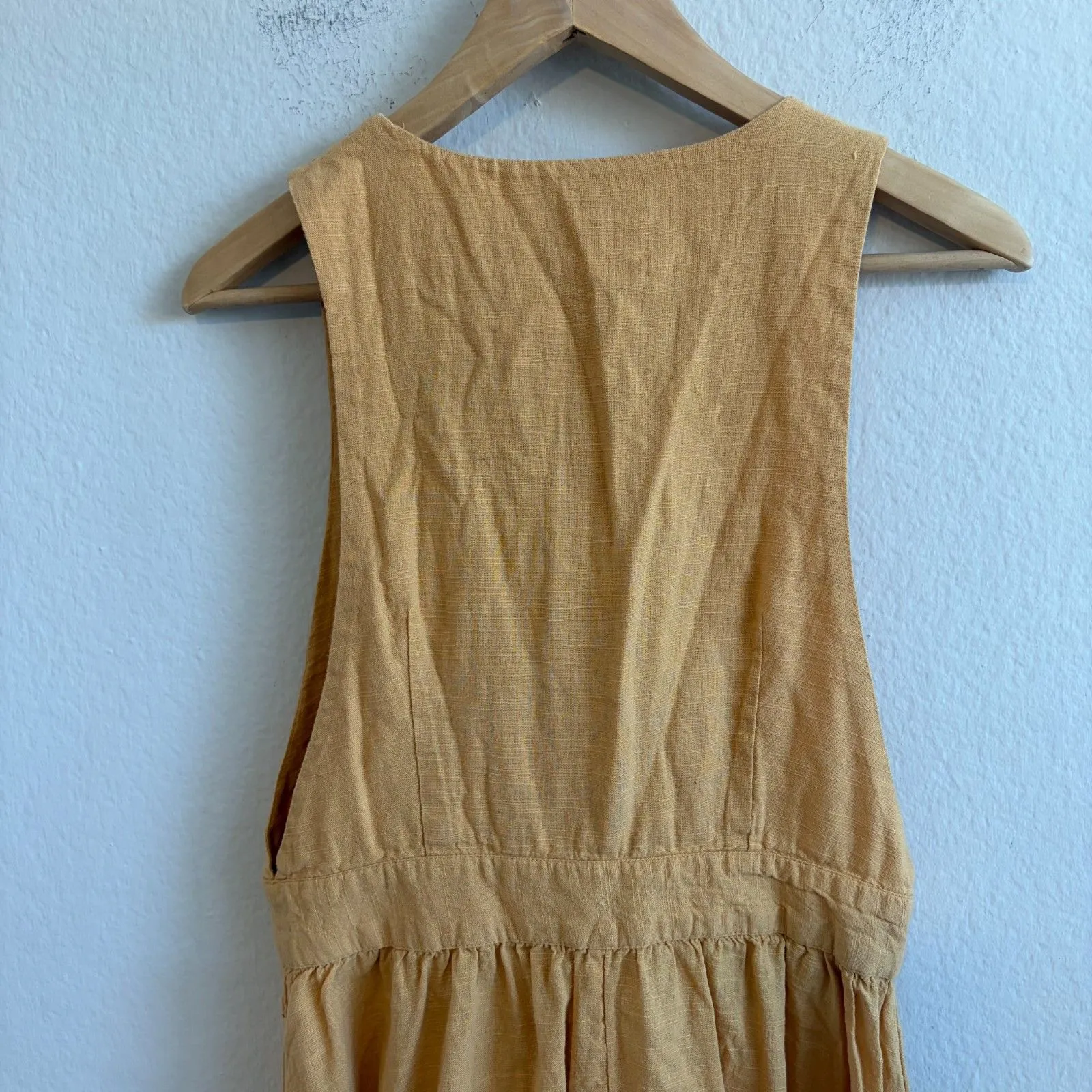 FREE PEOPLE Diana Yellow Mustard Wrap Sleeveless Midi Dress Womens Small - Image 5