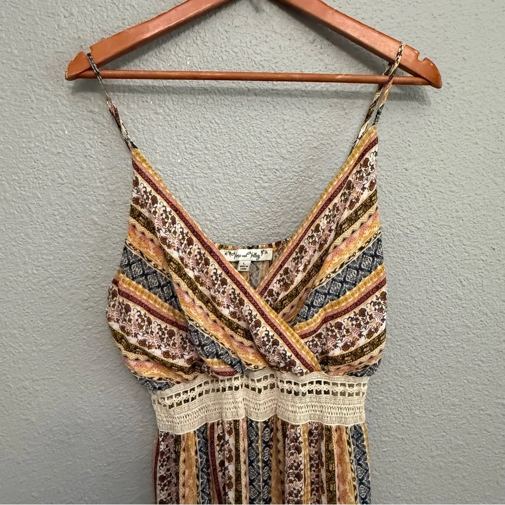 Vine and‎ Valley Jumpsuit Size Large Multicolor Surplice Neck - Image 2