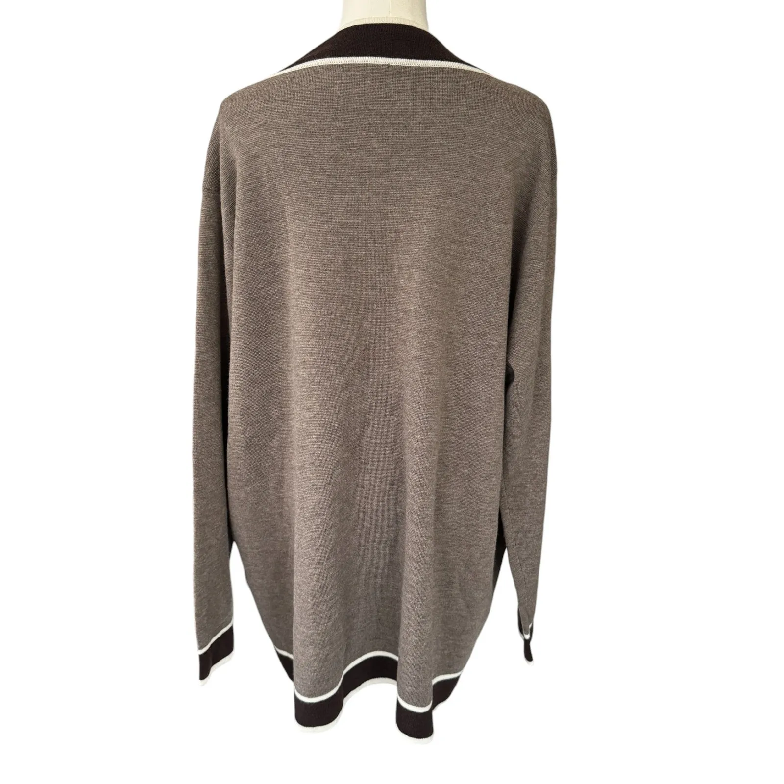 Tuckernuck Lauren Cardigan Sweater Wool Brown Oversized Size XXL - Image 2