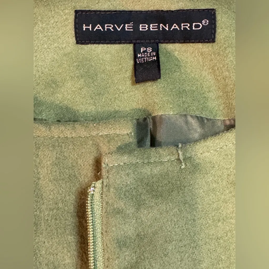 Harve Bernard Elements Petite Small Green Soft Fleece Jacket Blazer Hidden Zip - Image 5