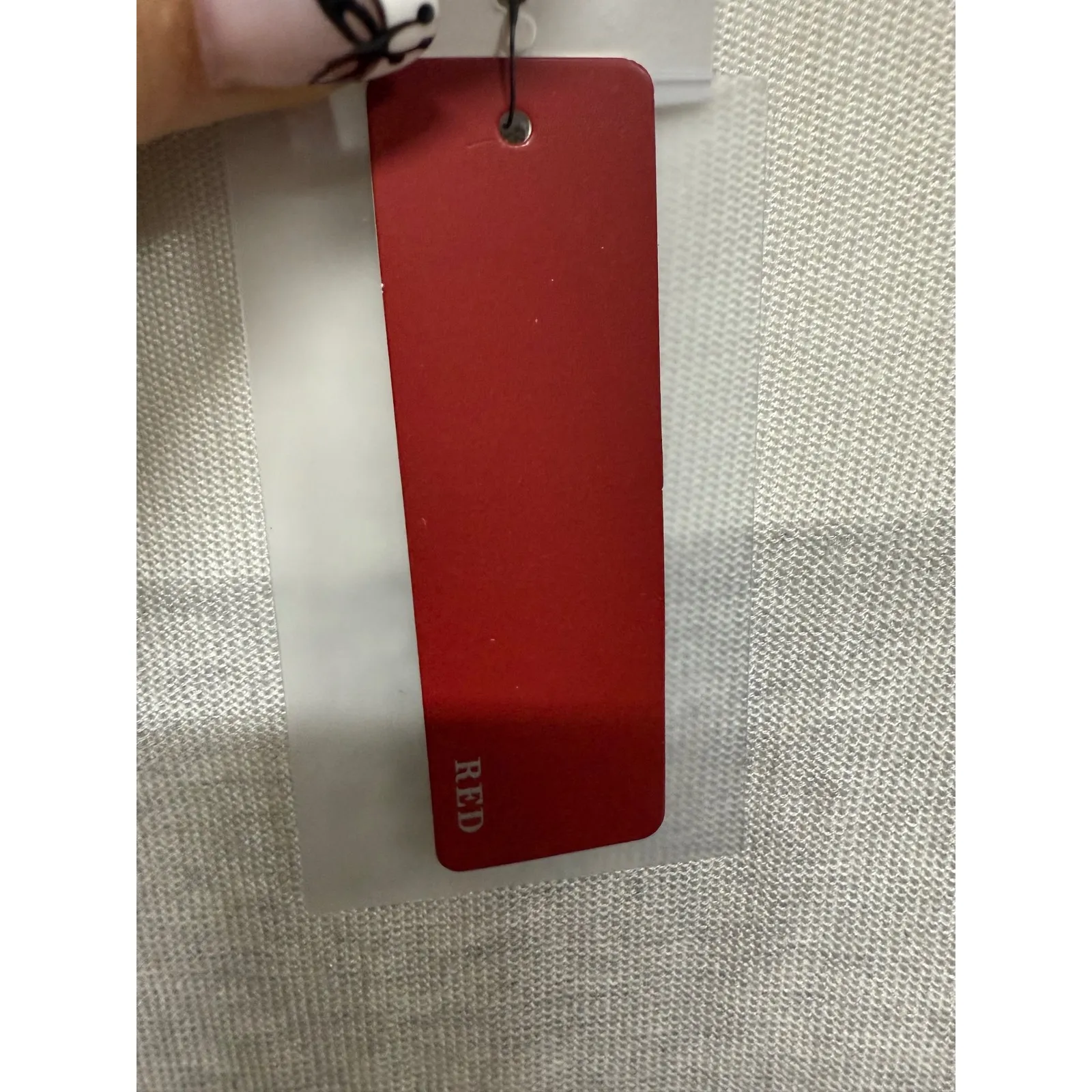 Red Women's Long Sleeve Striped Cardigan Knit Open Front Sweater NWT Size XL Gray - Image 6