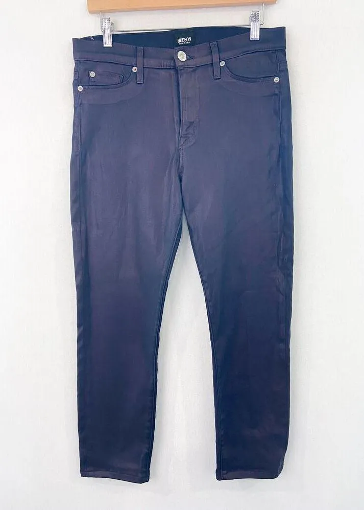 Hudson Nico Mid-Rise Super Skinny Jeans in GOLO Metallic Purple Haze size 31 - Image 2