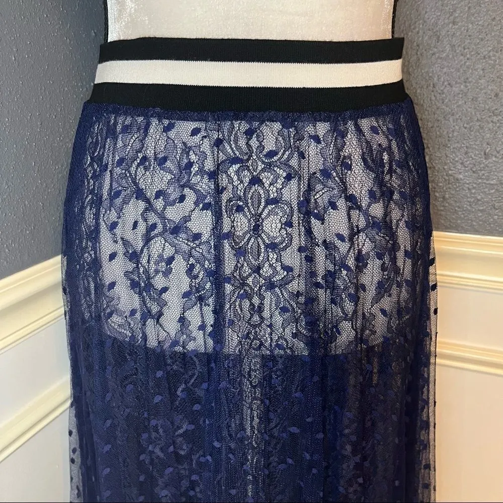 Loyd / Ford Palm Springs two layer mesh and silk skirt Blue Size 4 - Image 6