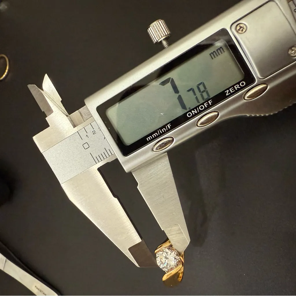 Vintage 925 Gold Over Sterling Silver Round CZ Solitaire Women’s Ring Size 7.5 - Image 6