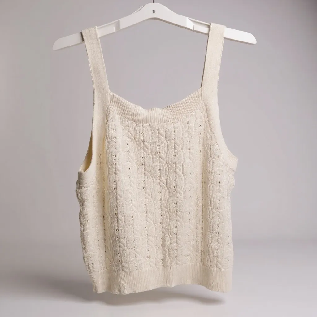 Time and Tru Ivory Knit tank sweater White Size undefined - Image 2