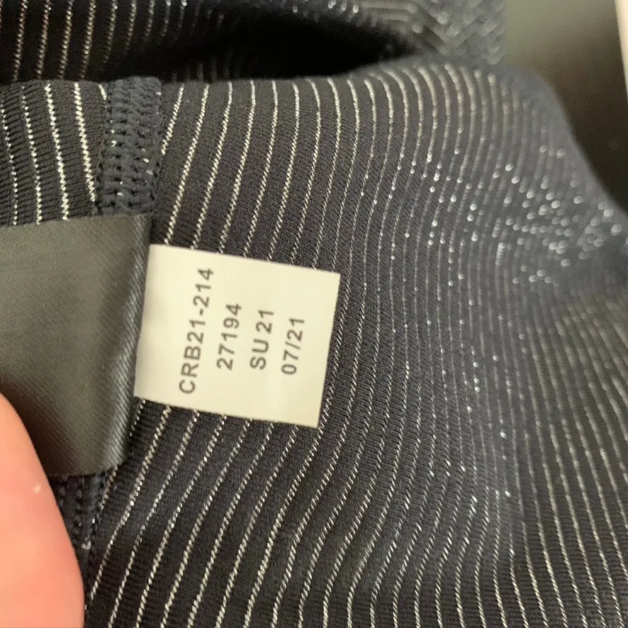 Carbon38 Black Striped Metallic Flared Shimmer Pants Size Medium New - Image 12