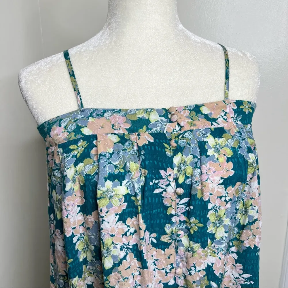 O’Neal Floral Tunic Tank Top or Mini Dress Spaghetti Straps Size Medium - Image 3