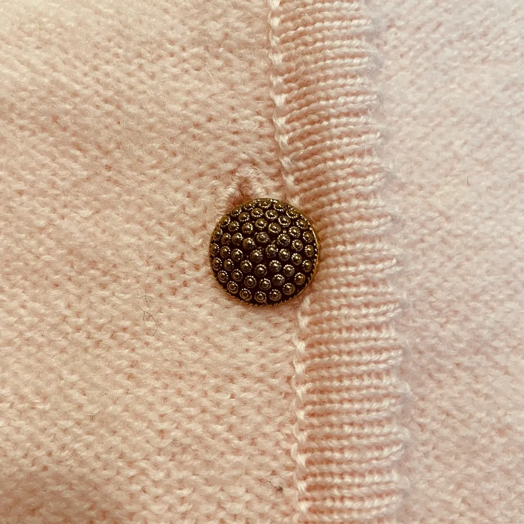 Sag Harbor Petite 100% Wool Cardigan, Light Pink, Size S - Image 3