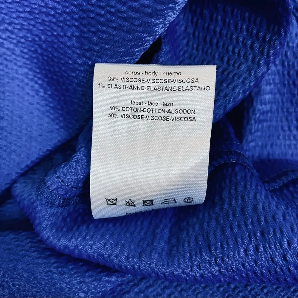 Sandro blue tie in front short sleeve blouse - Image 7